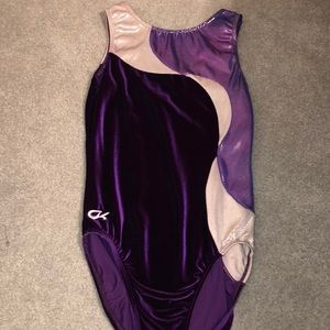 GK Elite velvet purple gymnastics leo, WORN TWICE!